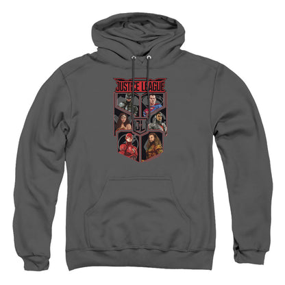Justice League Movie League Of Six Mens Hoodie Charcoal