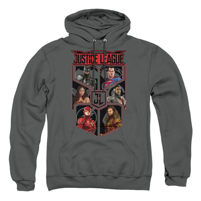 Justice League Movie League Of Six Mens Hoodie Charcoal