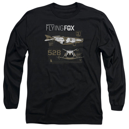 Justice League Movie Flying Fox Mens Long Sleeve Shirt Black Officially Licensed