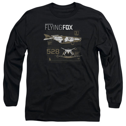 Justice League Movie Flying Fox Mens Long Sleeve Shirt Black Officially Licensed
