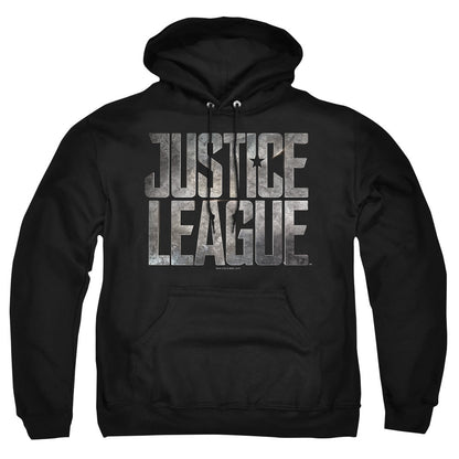 Justice League Movie Metal Logo Mens Hoodie Black