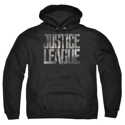 Justice League Movie Metal Logo Mens Hoodie Black