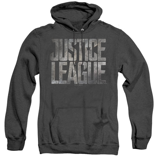 Justice League Movie Metal Logo Heather Mens Hoodie Black
