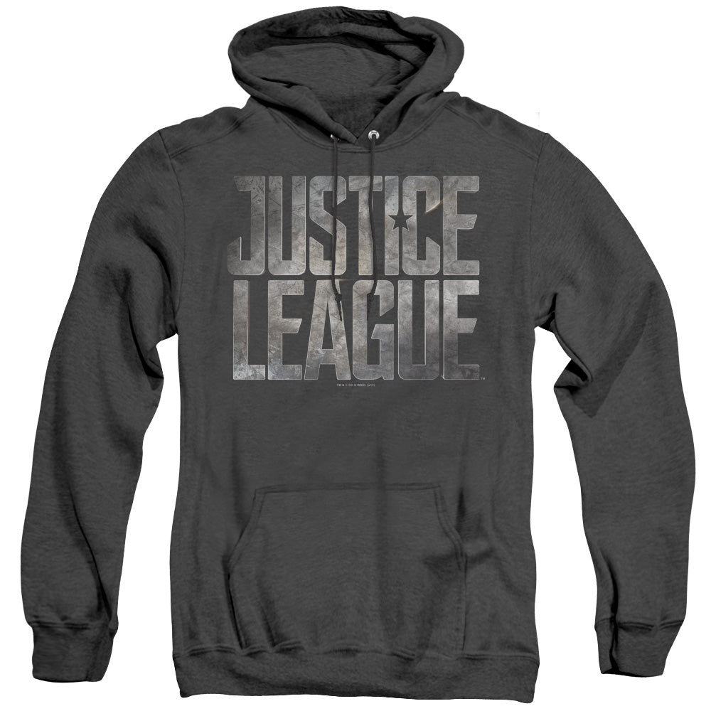 Justice League Movie Metal Logo Heather Mens Hoodie Black