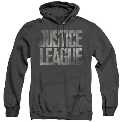 Justice League Movie Metal Logo Heather Mens Hoodie Black