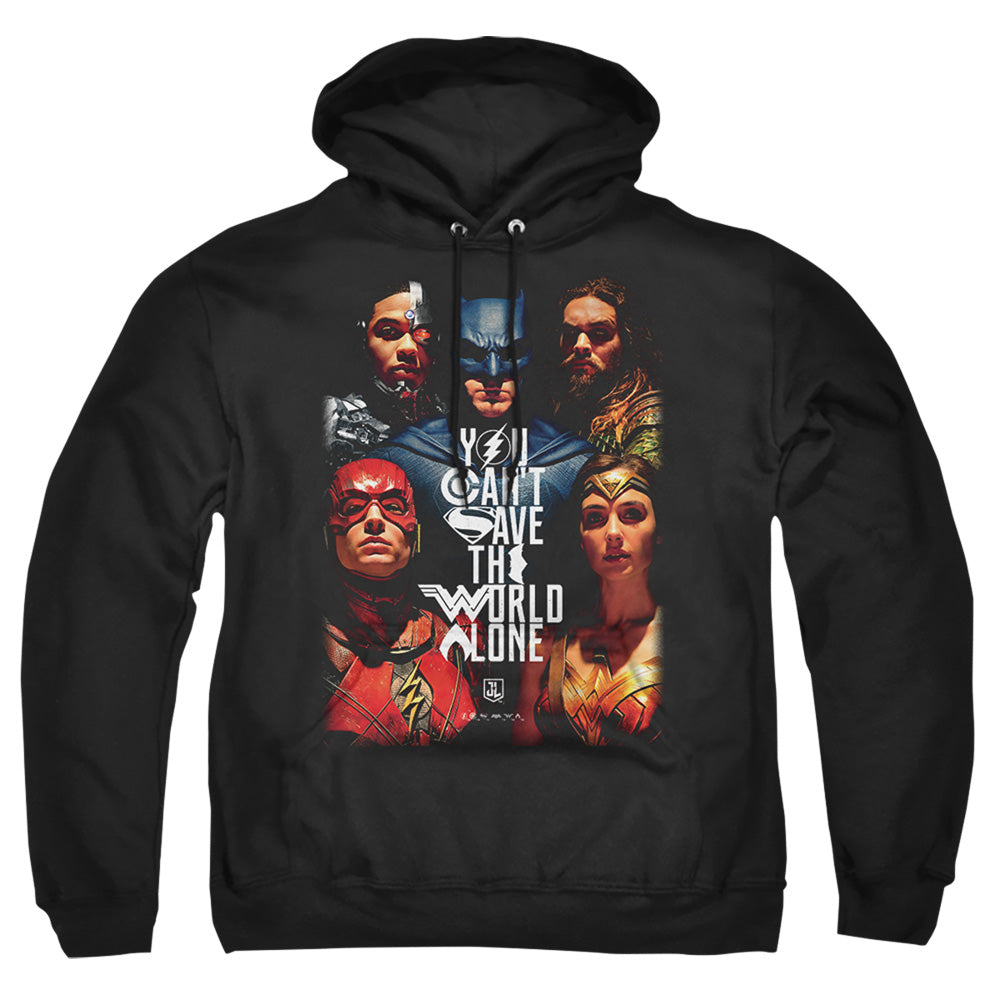 Justice League Movie Save The World Poster Mens Hoodie Black