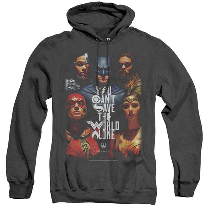 Justice League Movie Save The World Poster Heather Mens Hoodie Black