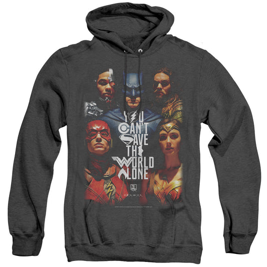 Justice League Movie Save the World Poster Heather Mens Hoodie Black
