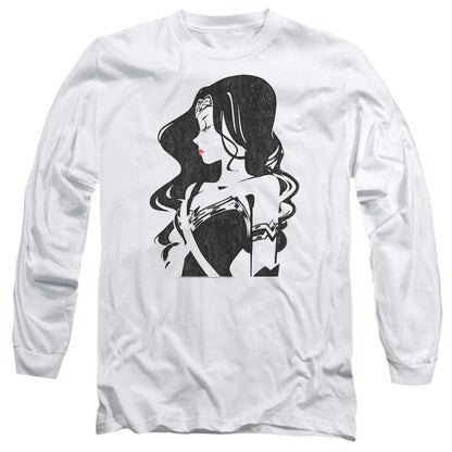 Justice League Movie Profile Mens Long Sleeve Shirt White Officially Licensed