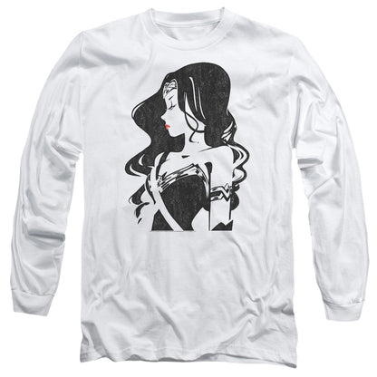 Justice League Movie Profile Mens Long Sleeve Shirt White Officially Licensed