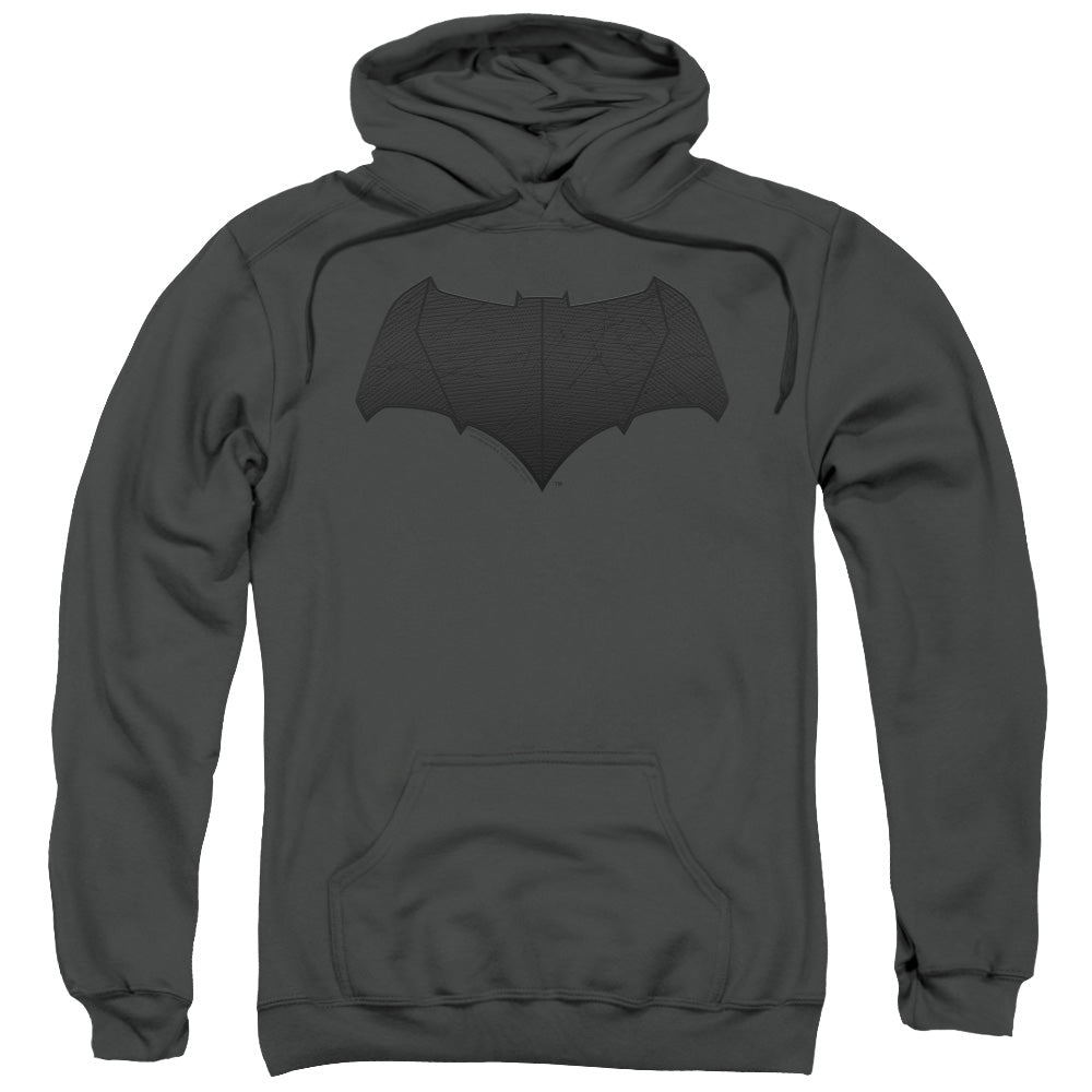 Justice League Movie Batman Logo Mens Hoodie Charcoal