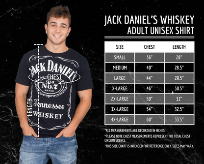 Jack Daniel's Whiskey Old No. 7 Tennessee Label  T Shirt