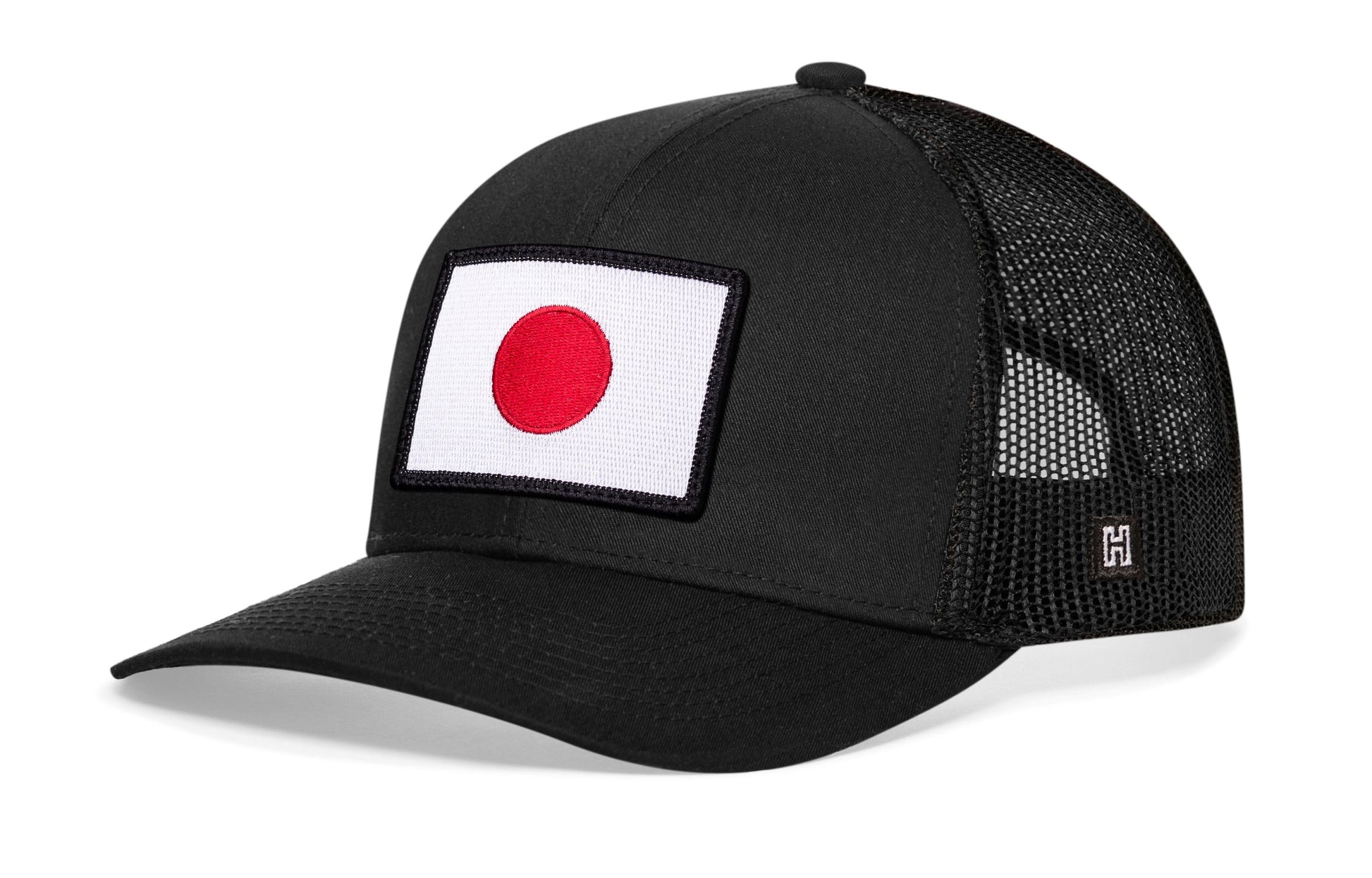 Japanese Flag Trucker Haka Hat Black Japan Snapback