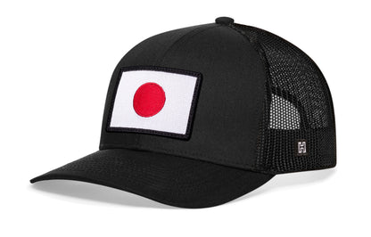 Japanese Flag Trucker Haka Hat Black Japan Snapback