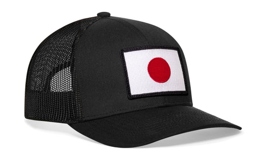 Japanese Flag Trucker Haka Hat Black Japan Snapback