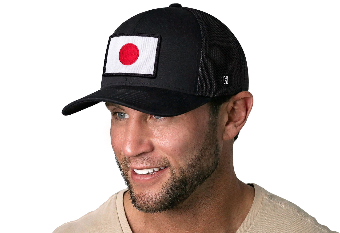 Japanese Flag Trucker Haka Hat Black Japan Snapback