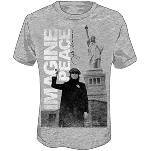 John Lennon Beatles Men'S Imagine Slim Fit T-Shirt Xx-Large Grey Mens T Shirt