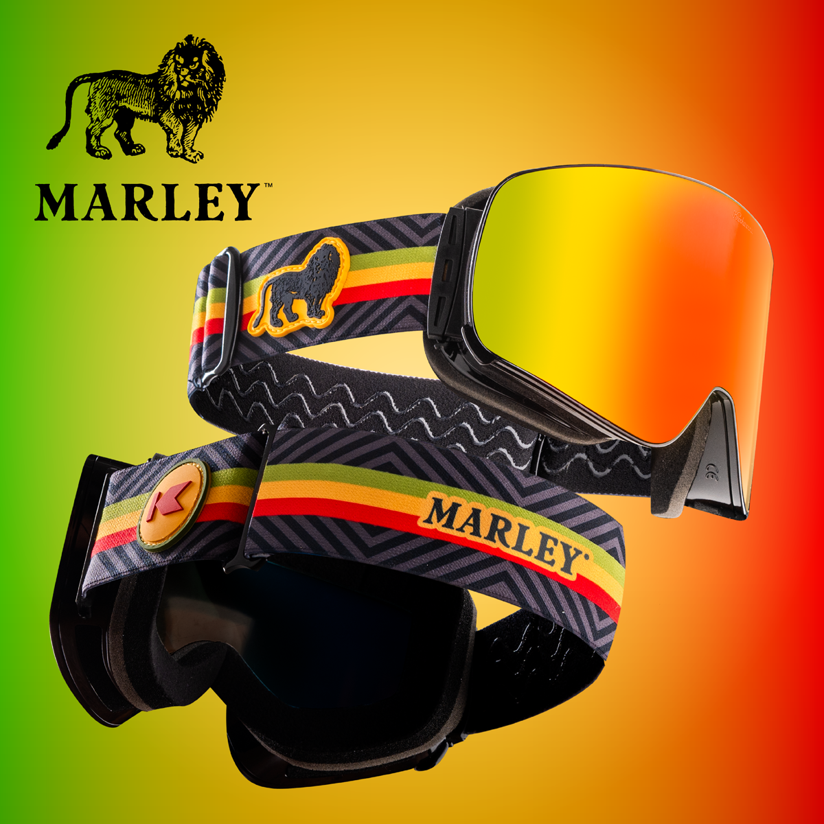 Bob Marley Slingshots Officially Licensed Knockaround Ski Snowboard Goggles
