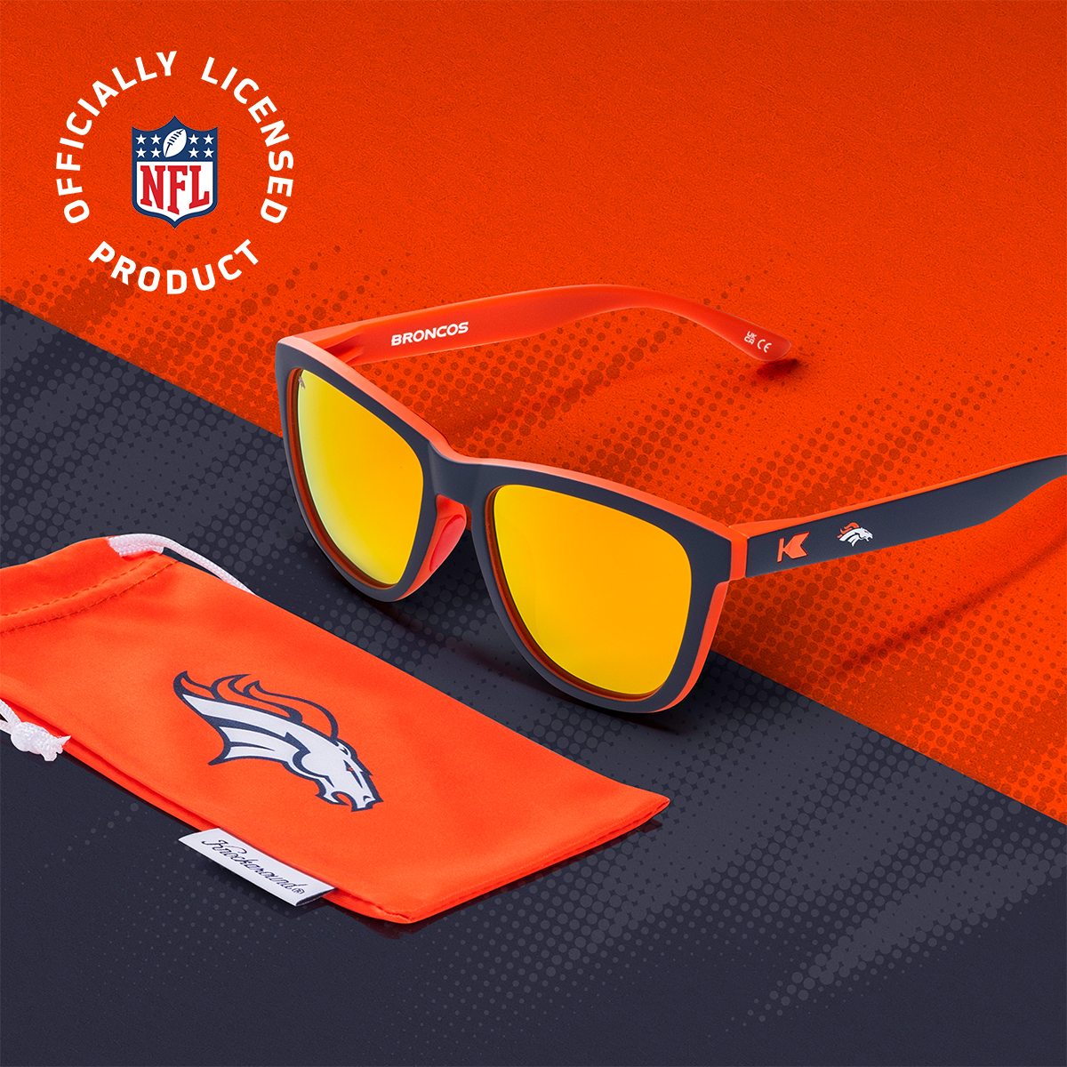 Denver Broncos Premiums Sport Officially Licensed Knockaround Sunglasses