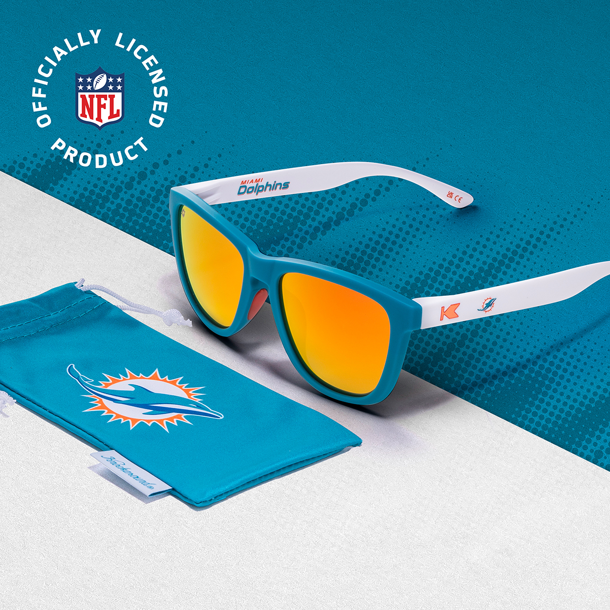 Miami Dolphins Premiums Sport Officially Licensed Knockaround Sunglasses