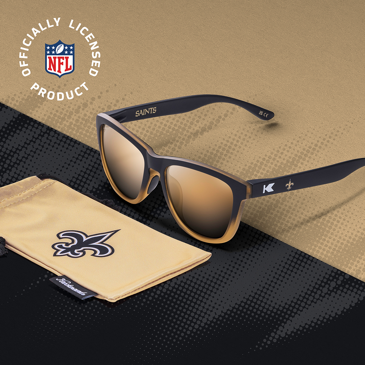 New Orleans Saints Premiums Sport Officially Licensed Knockaround Sunglasses