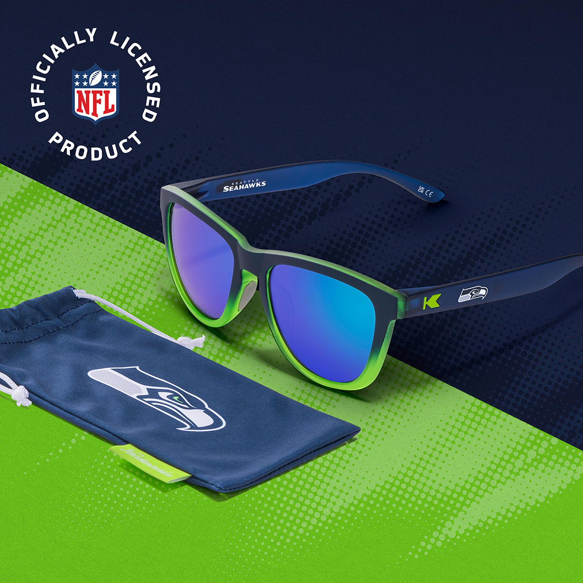 Seattle Seahawks Premiums Sport Officially Licensed Knockaround Sunglasses
