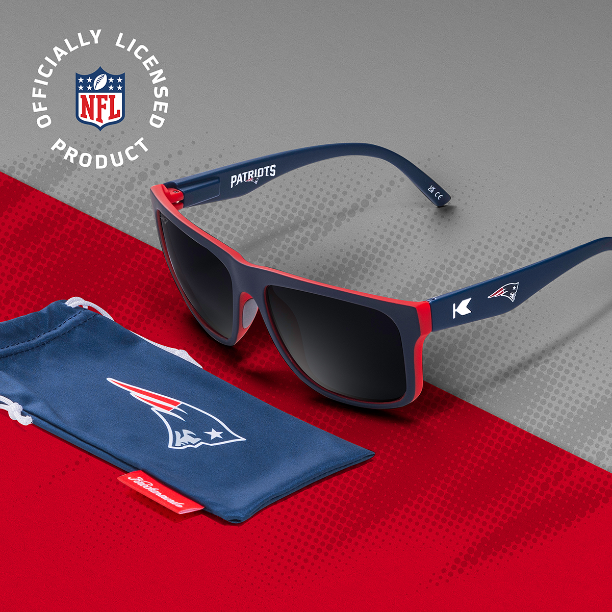 New England Patriots Torrey Pines Sport Officially Licensed Knockaround Sunglasses