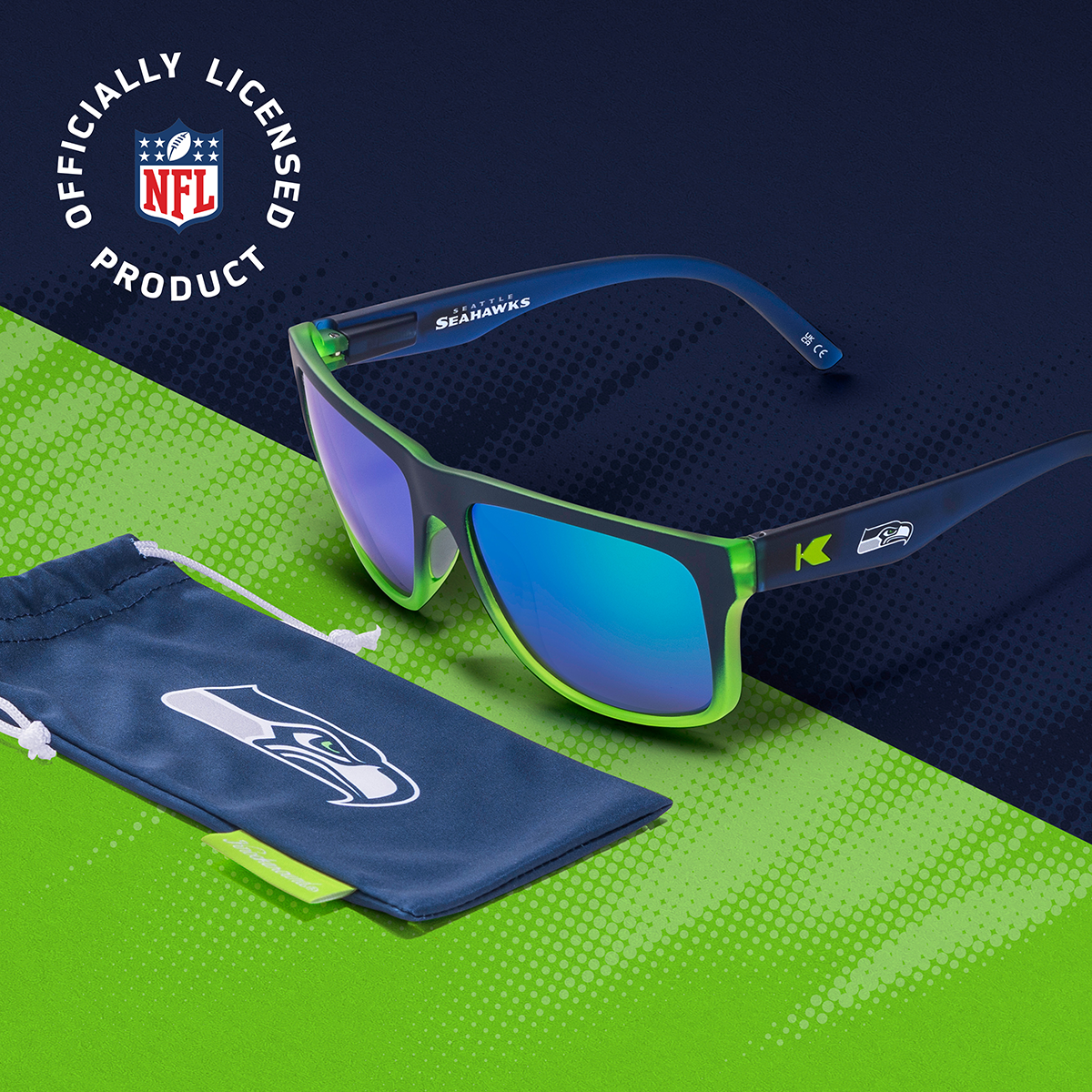 Seattle Seahawks Torrey Pines Sport Officially Licensed Knockaround Sunglasses