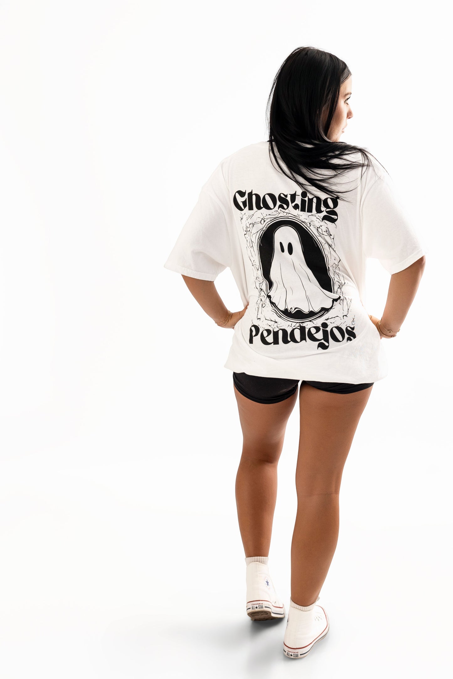 Ghosting Pendejos (Males) Graphic Tee Womens T Shirt