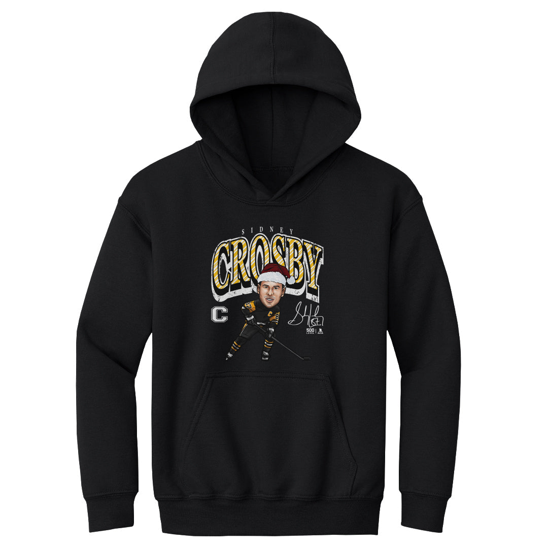 Sidney Crosby Pittsburgh Cartoon Santa Hat WHT