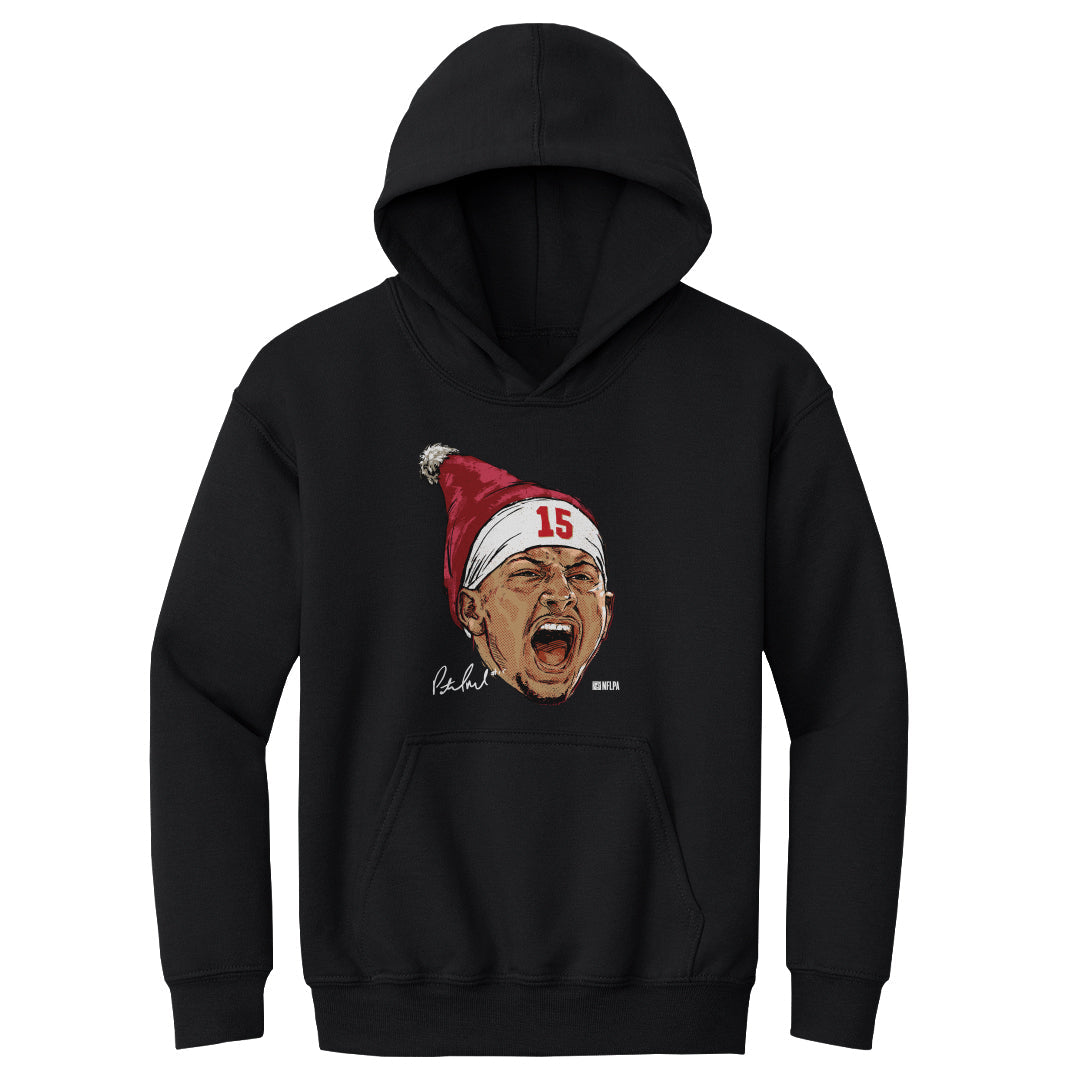 Patrick Mahomes Kansas City Portrait Santa Hat WHT