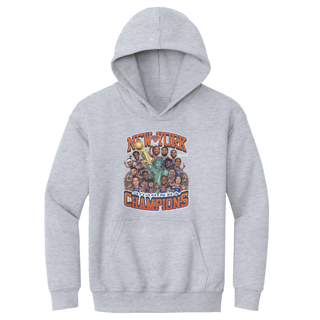 New York Knicks NBA Finals 2026 Champions Caricature WHT