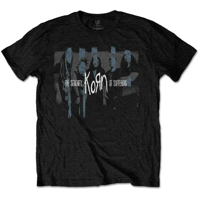 Korn Band Photo The Serenity of Suffering Mens T Shirt Black
