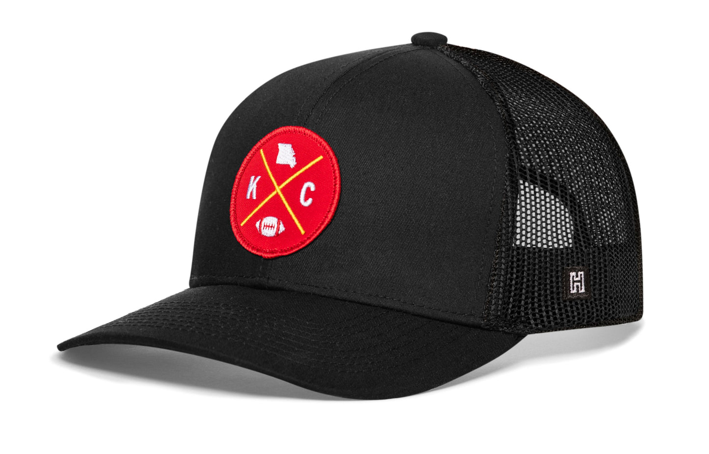 Kansas City Trucker Haka Hat Black KC X Football Snapback