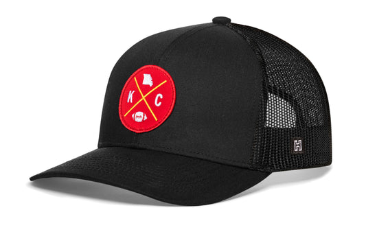 Kansas City Trucker Haka Hat Black KC X Football Snapback