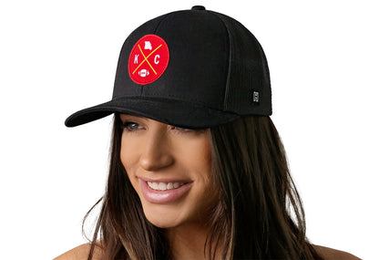 Kansas City Trucker Haka Hat Black KC X Football Snapback