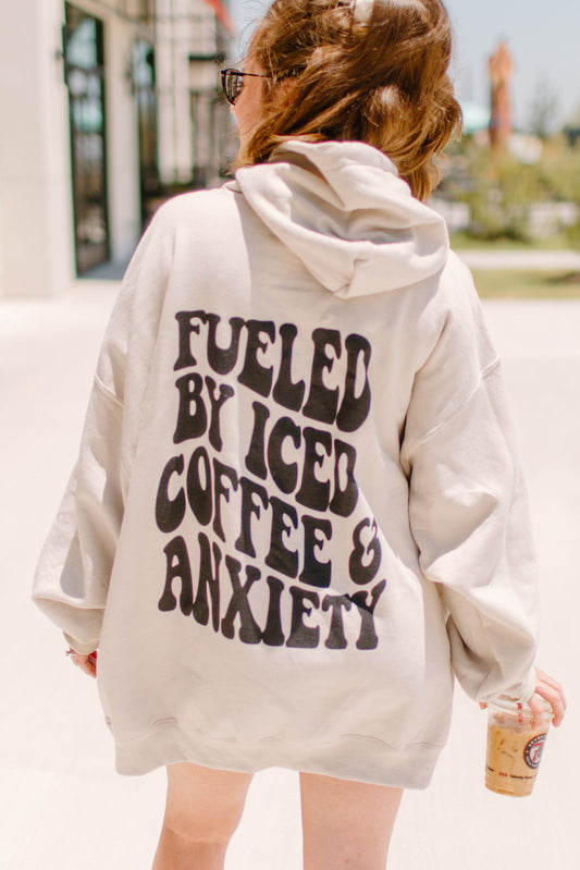 Coffee and Anxiety Graphic Womens Sweatshirt Hoodie