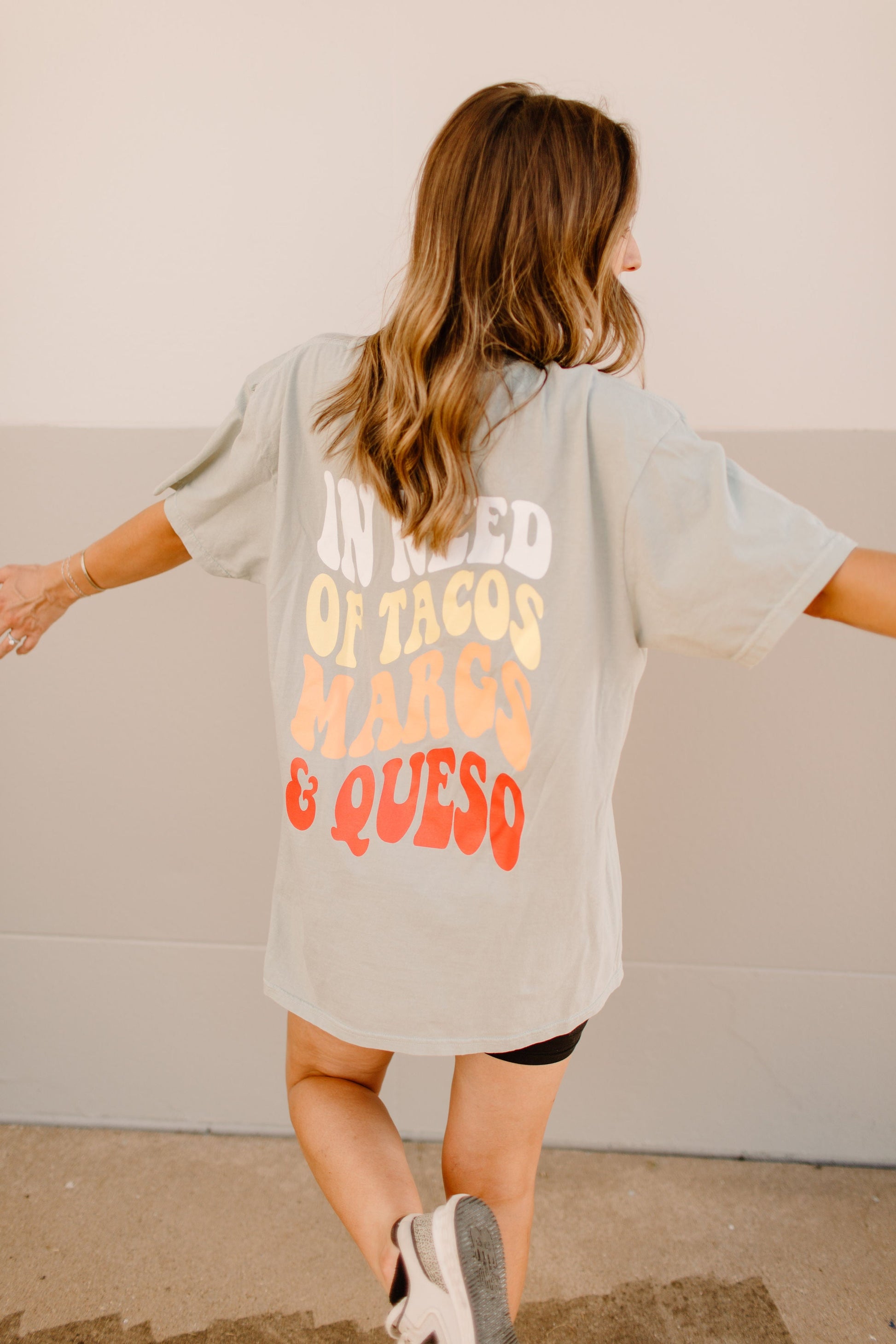 In Need Of Tacos Margs and Queso Graphic Tee Womens T Shirt