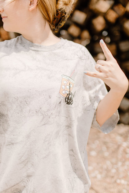 Fueled By Iced Coffee and Anxiety Graphic Tee Womens T Shirt or Sweatshirt Hoodie