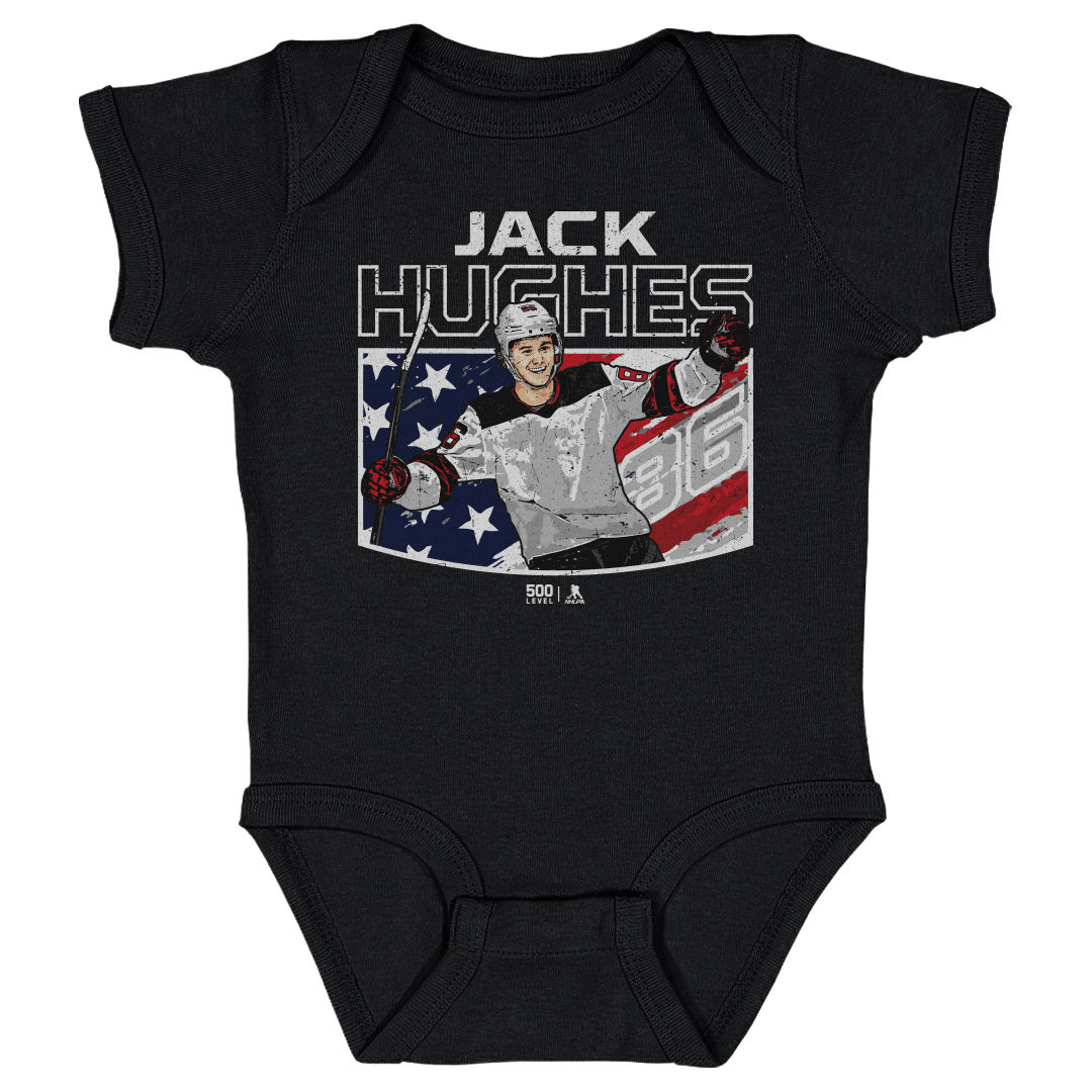 Jack Hughes New Jersey American Flag WHT