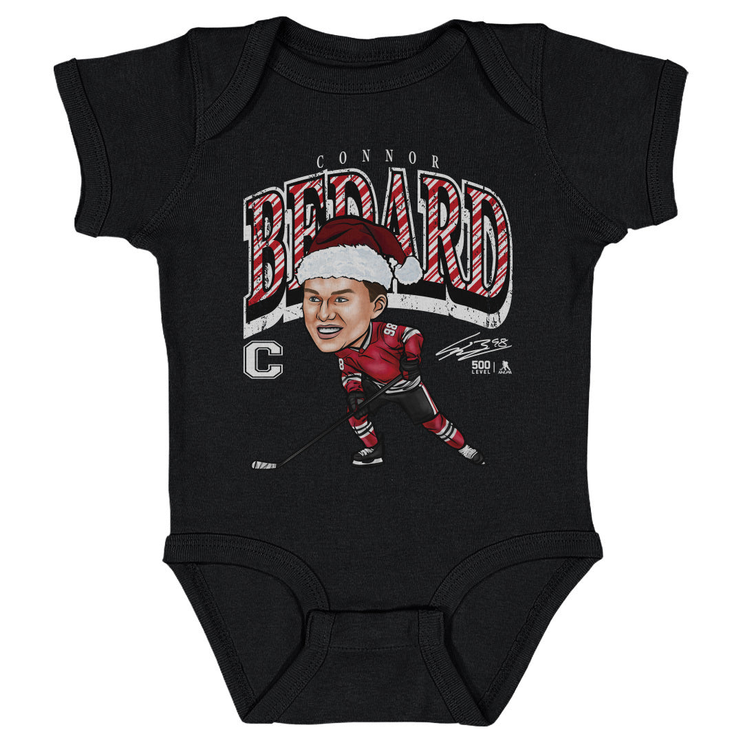 Connor Bedard Chicago Cartoon Santa Hat WHT