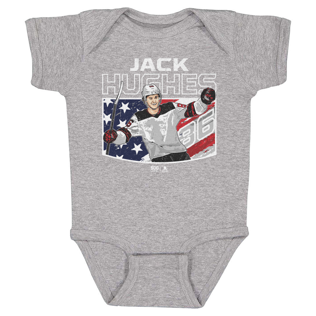 Jack Hughes New Jersey American Flag WHT