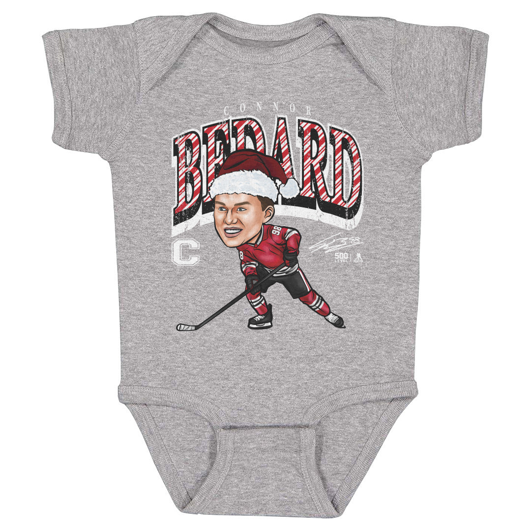 Connor Bedard Chicago Cartoon Santa Hat WHT