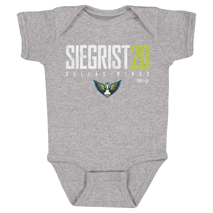 Maddy Siegrist Dallas Wings Elite WHT Kids Infant Baby Romper 500 Level Officially Licensed Fan Gear