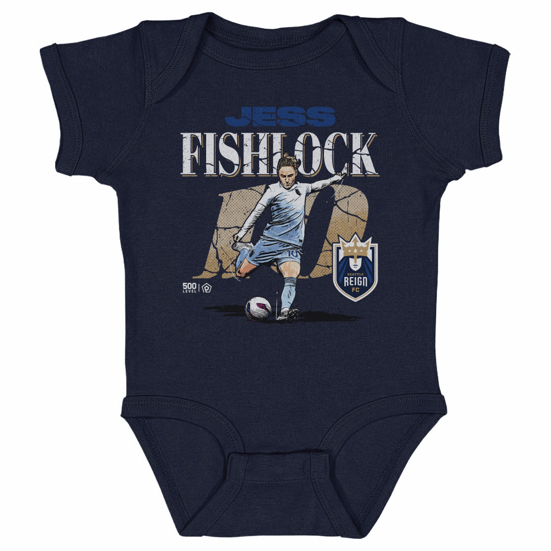 Jess Fishlock Seattle Reign FC Cracked Number WHT