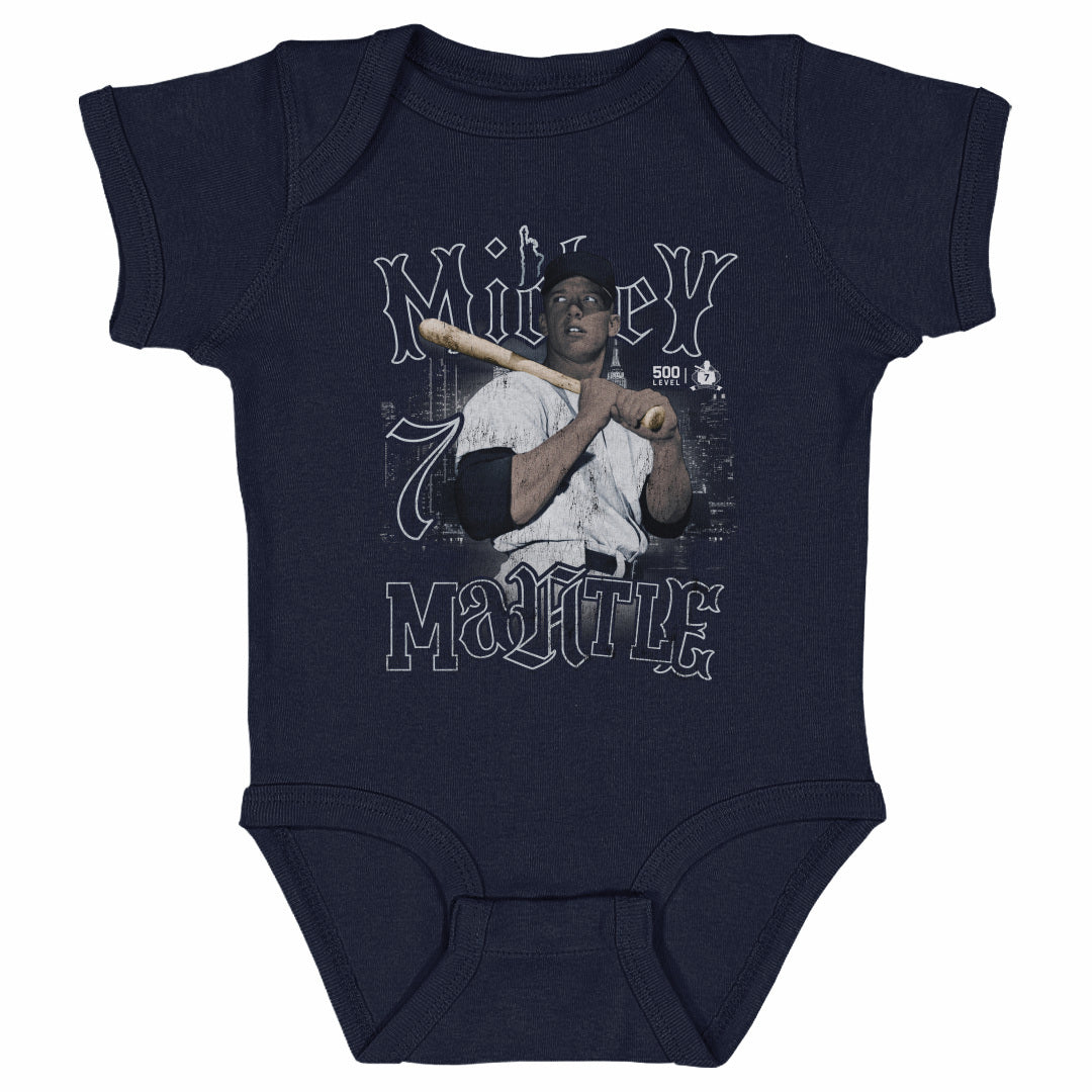 Mickey Mantle New York Y Skyline WHT
