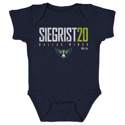 Maddy Siegrist Dallas Wings Elite WHT Kids Infant Baby Romper 500 Level Officially Licensed Fan Gear