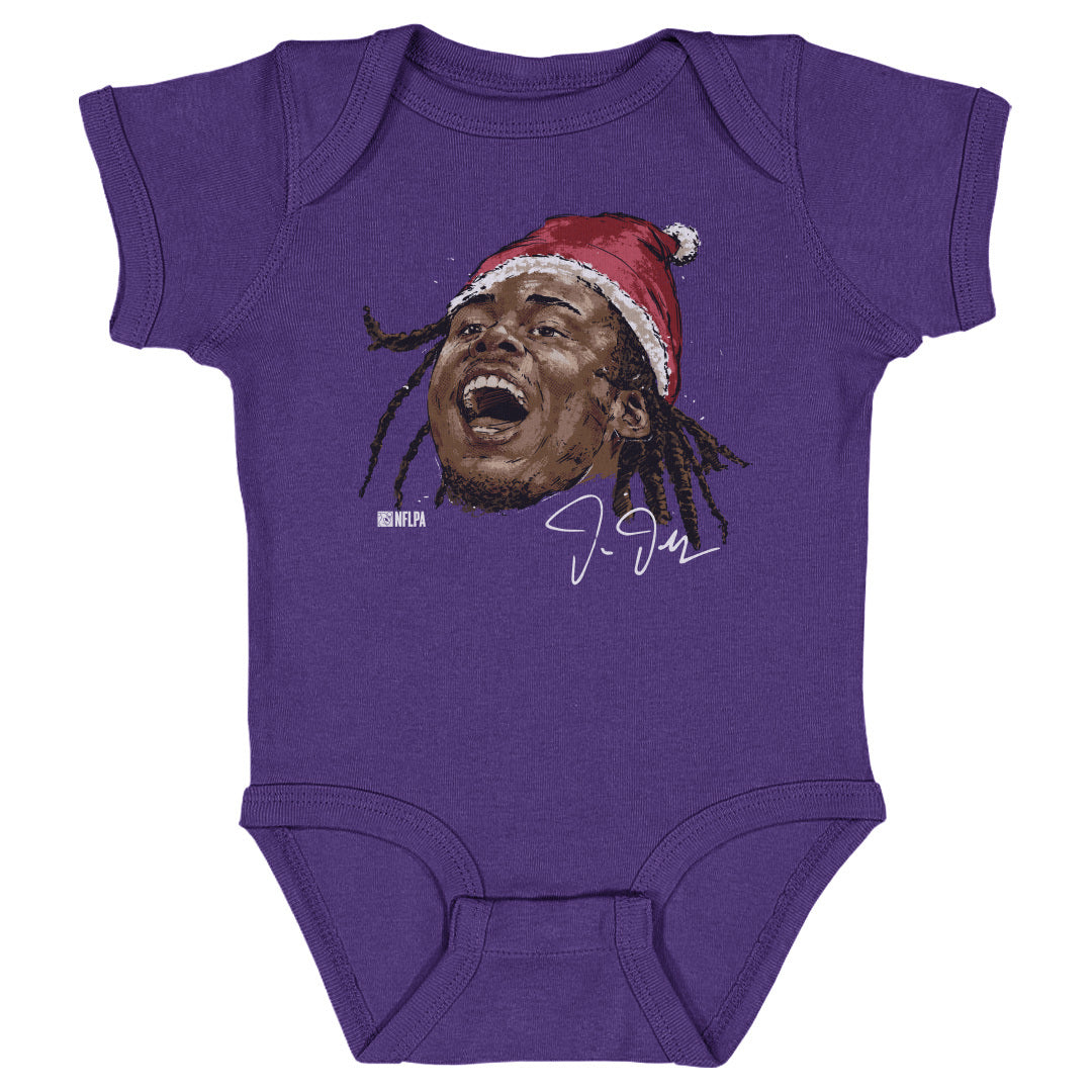 Justin Jefferson Minnesota Portrait Santa Hat WHT