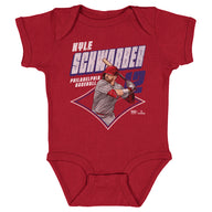 Kyle Schwarber Philadelphia Diamond WHT Kids Infant Baby Romper 500 Level Officially Licensed Fan Gear - Kids Baby Onesie / Red / 6M
