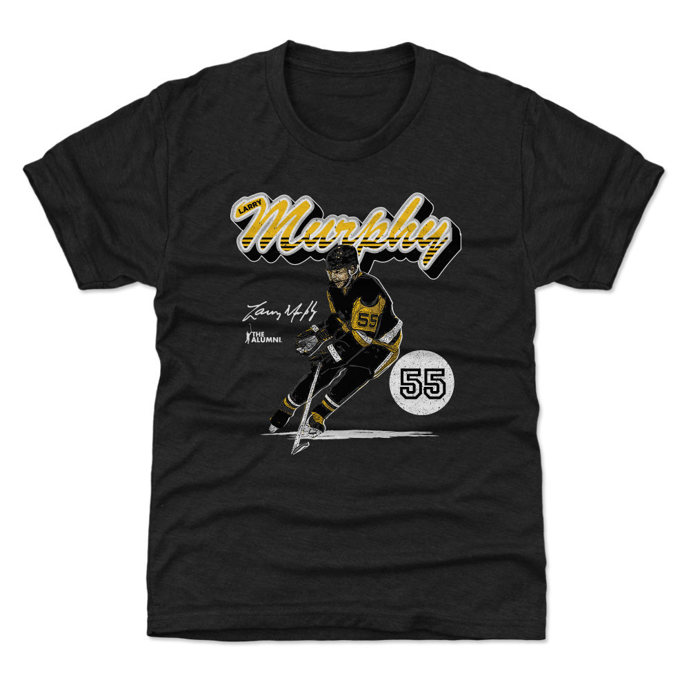 Larry Murphy Pittsburgh Retro Script WHT